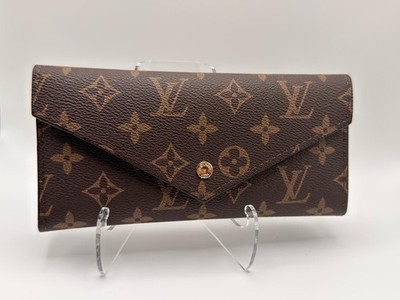 Louis Vuitton Monogram Envelope Wallet Brown Canvas Snap Closure Long Wallet