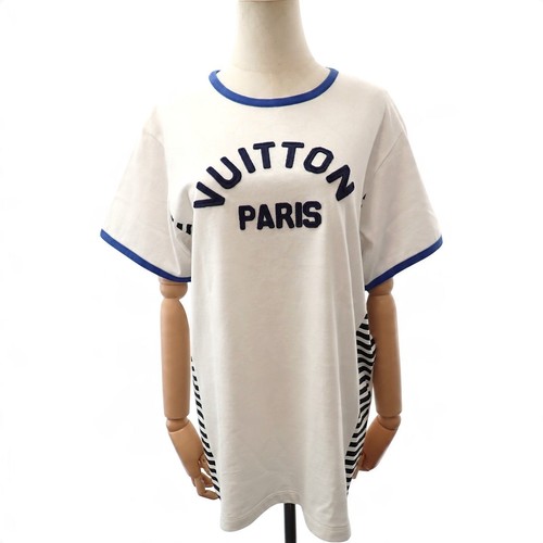 Louis Vuitton, Louis Vuitton Vuitton Paris S T-Shirt Cotton White Blue Unisex ISY