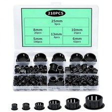 210 PcsScrew Hole Plugs, Black Screw Caps, Plastic Nylon
