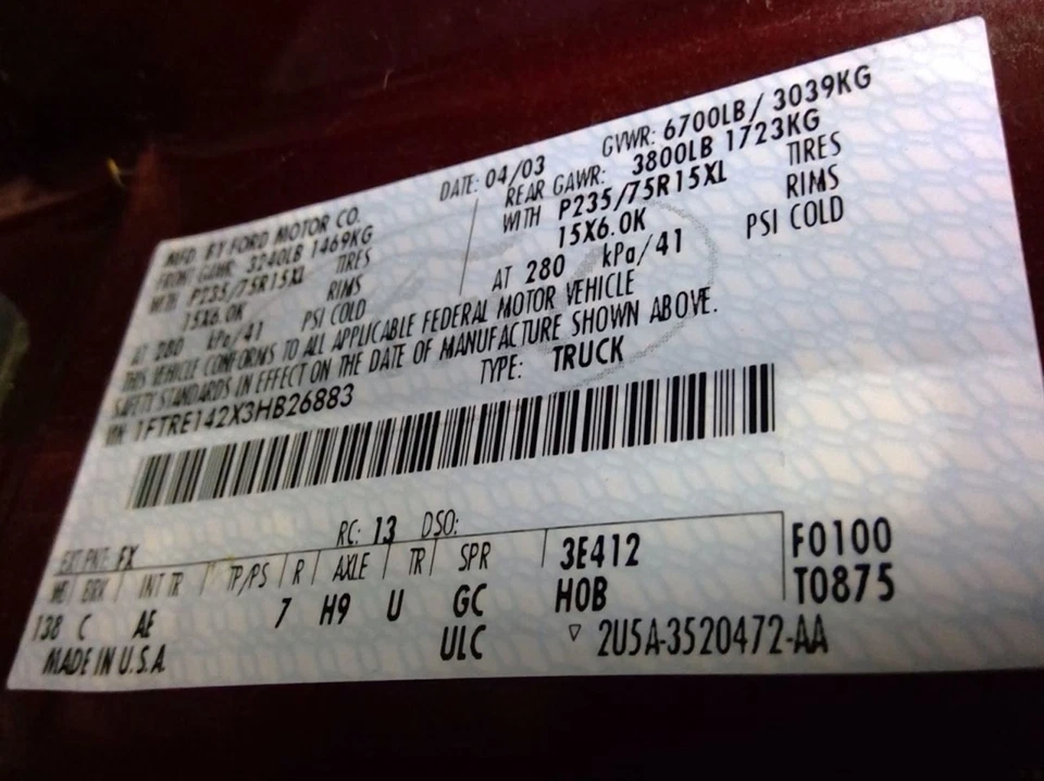 Engine 4.2L VIN 2 8th Digit Fits 02-03 FORD E150 VAN 977404 Foto 2 de 4