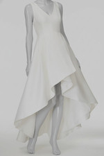 Calvin Klein Women's White High-Low A-Line Gown Dress Size 4
