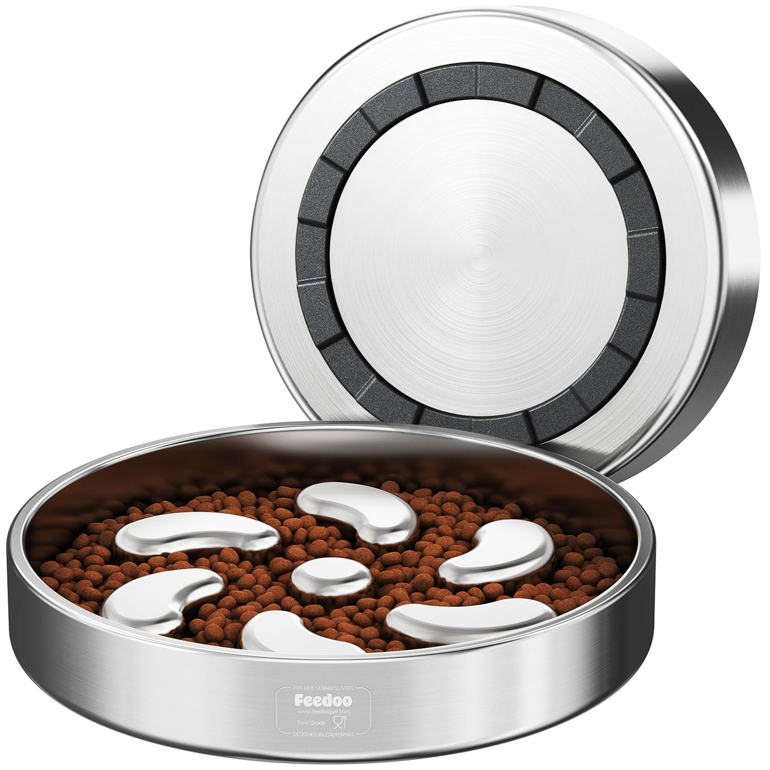 Slow Feeder Dog Bowl-3Cups for Large Breeds, Double Wall Food-Stainless Steel...