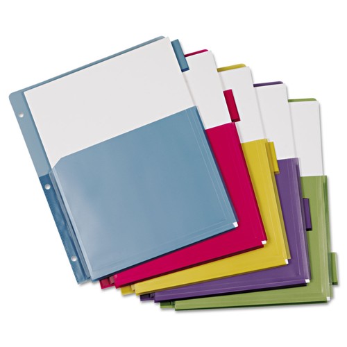 Cardinal Poly Expanding Pocket Index Dividers 5-Tab Letter Multicolor per Pack - Picture 4 of 8