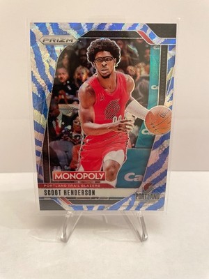 Scoot Henderson 2024-25 Panini Prizm Monopoly Boardwalk Blue Tiger Stripe SSP