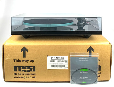 Rega Planar 3 Belt Drive Turntable Smoke Dust Cover Black Upgraded Feet NO CART