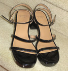 Crown & Ivy BLACK Patent Ankle Strap Black Heel Pump Sandals Sz 8 M *NEW* — photo 3