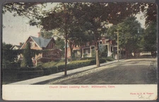 Church Street looking North in Willimantic CT undivided back postcard 1906