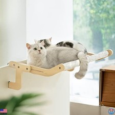 MEWOOFUN Cat Window Perch Hammock - Reversible Mat, No Drilling, Supports 40lbs