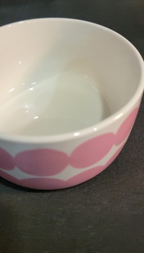 Marimekko Oiva Siirtolapuutarha weiß x rosa Punkte Schale Neu Kunst Funky Keramik - Bild 8 von 13