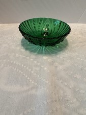 Vintage Anchor Hocking Glass Dark Emerald Gre...