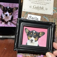 Custom Original Pet Portrait Cat Dog in 3  x 4" Memorial Painting Process Videos