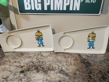 2 Vintage 70s McDonald's Officer Big Mac Happy Meal Drink Holder Serving Trays