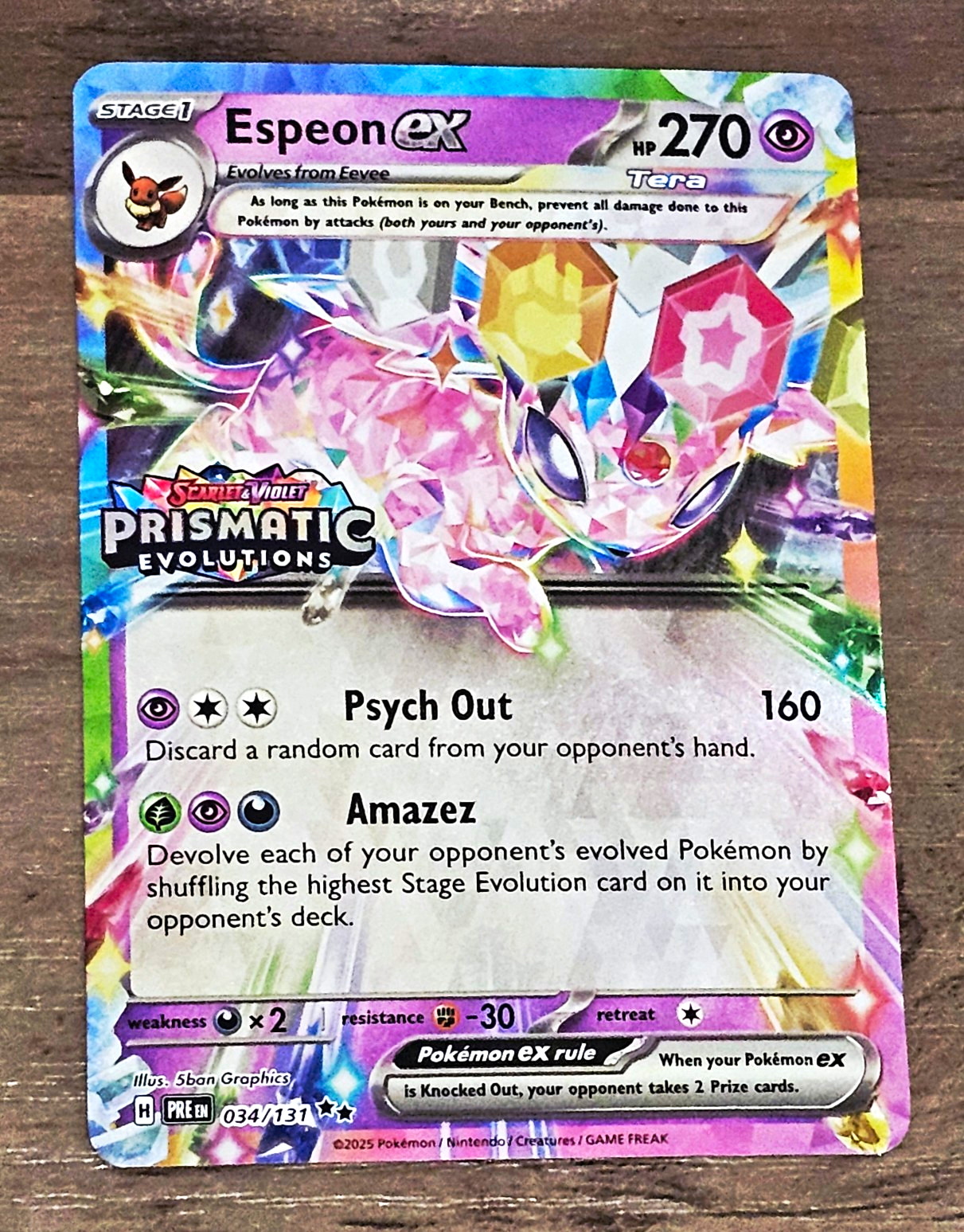 [STAMPED]Pokémon Espeon ex 034/131 Prismatic Evolutions EN⭐Black Star Promo Holo