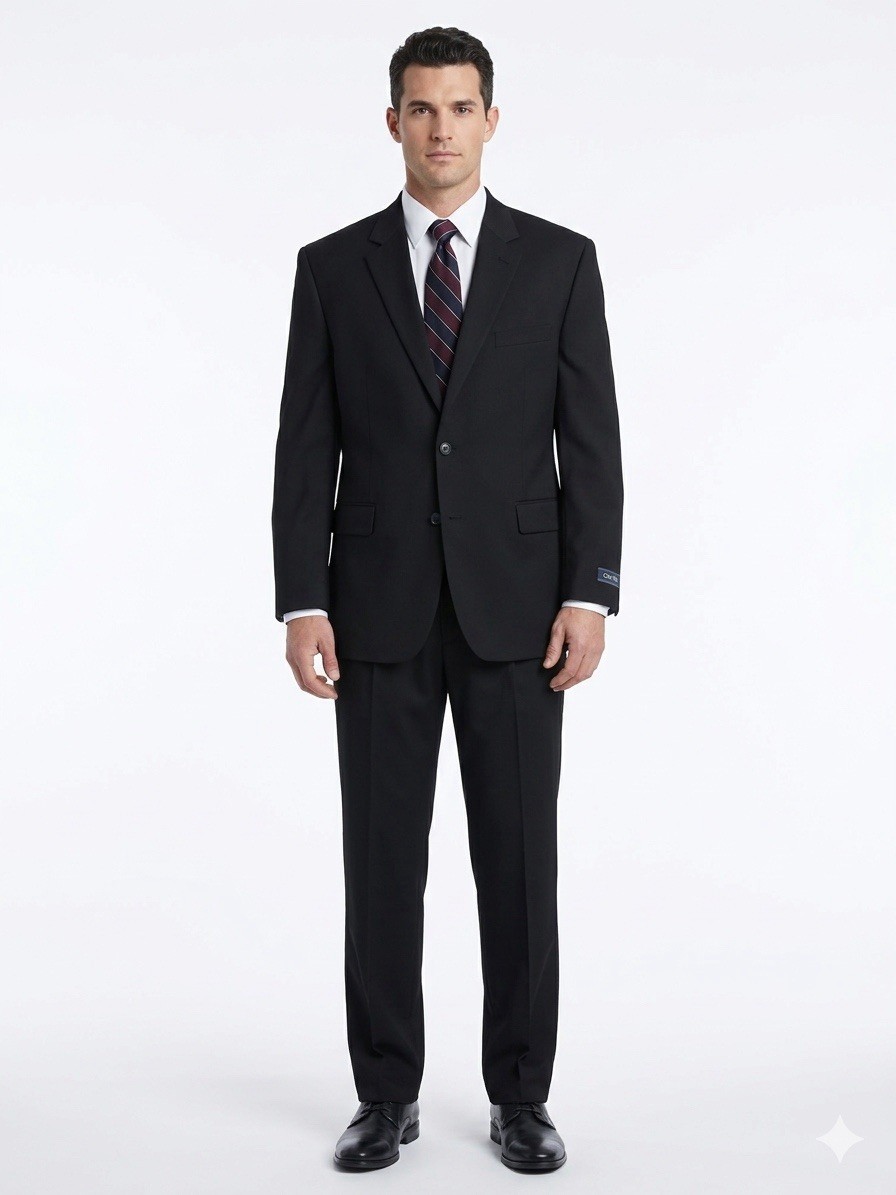 NWOT Oak Hill Suit Set 52L 44x32 Big & Tall Men Black Wool Blend Blazer Trousers