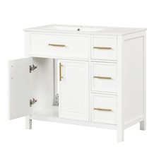 36" Bathroom Vanity with Sink Top, Bathroom Vanity Cabinet with Two Doors and