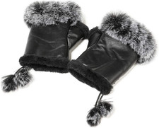 Cute Winter Gloves - Fuzzy Furry Faux Fur Lined, Warm Hands Warmer for Women
