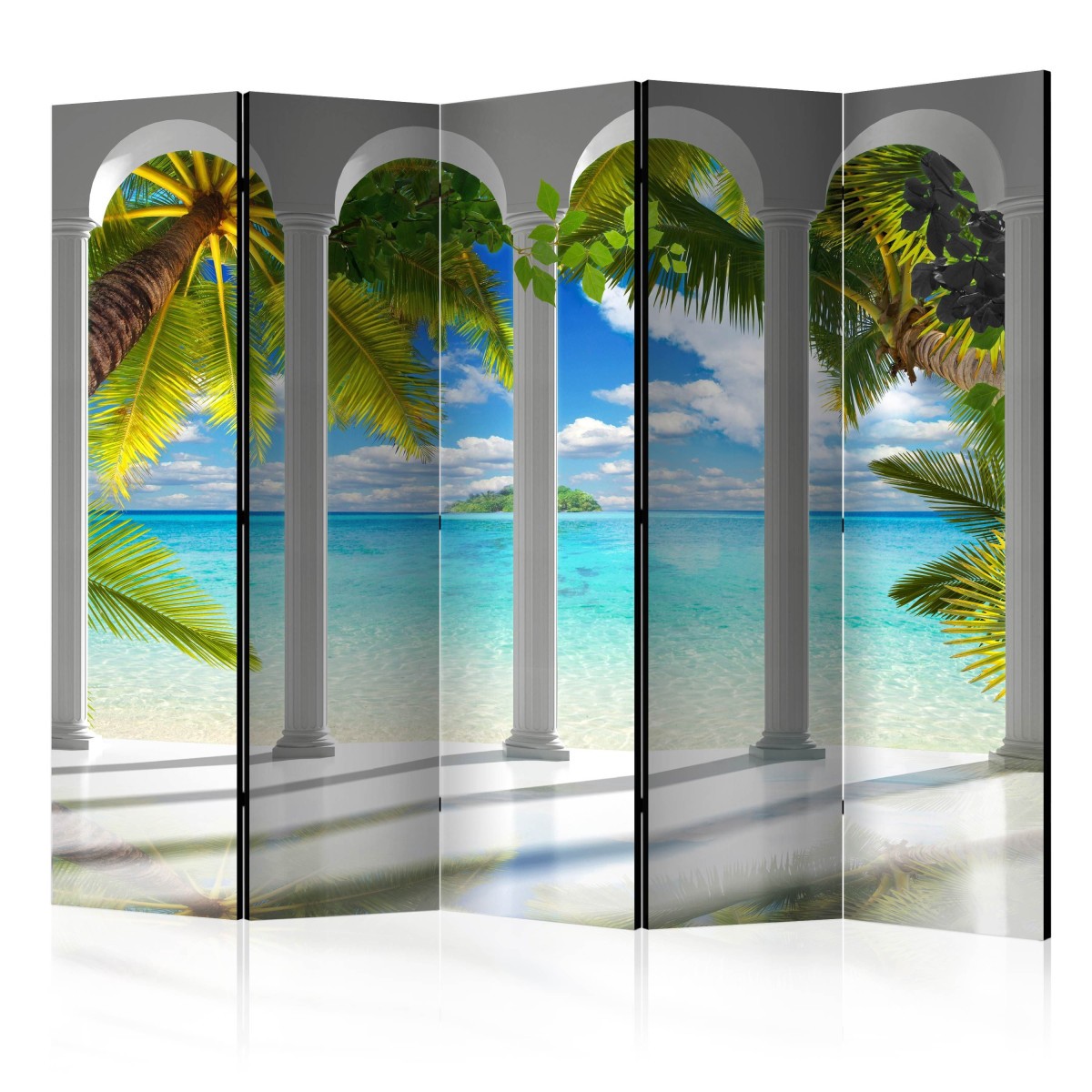Paravent 5 volets occultant pour cacher un espace de rangement sans travaux