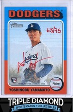2024 Topps Heritage Yoshinobu Yamamoto Rookie Real One Auto Red Ink #63/75 B467