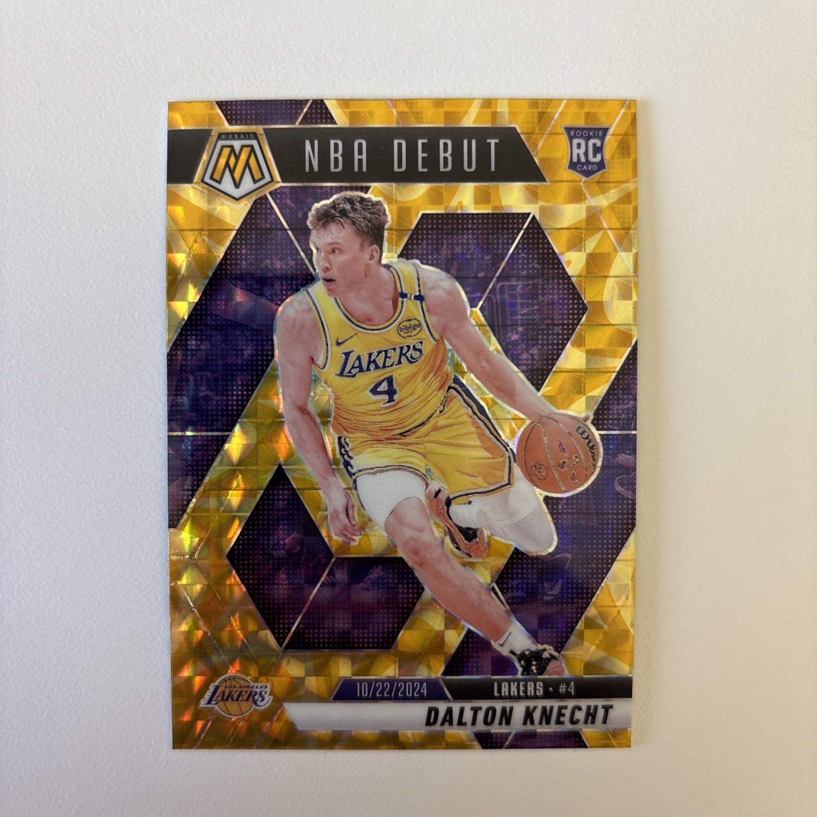 Dalton Knecht 2024-25 Panini Mosaic NBA Debut Reactive Yellow Mosaic #264