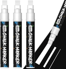 Car Window Markers for Glass Washable, 10Mm Jumbo White Liquid Chalk Markers for