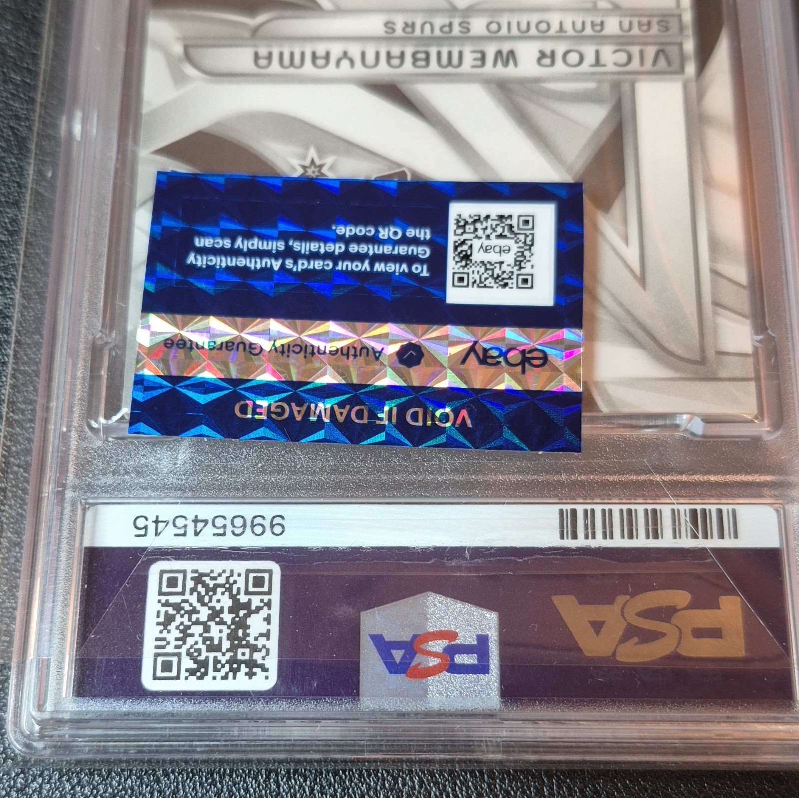 Panini Spectra 2023-24 Victor Wembanyama RC Aspiring Patches #ASP-VIC /99 PSA 9 view 7