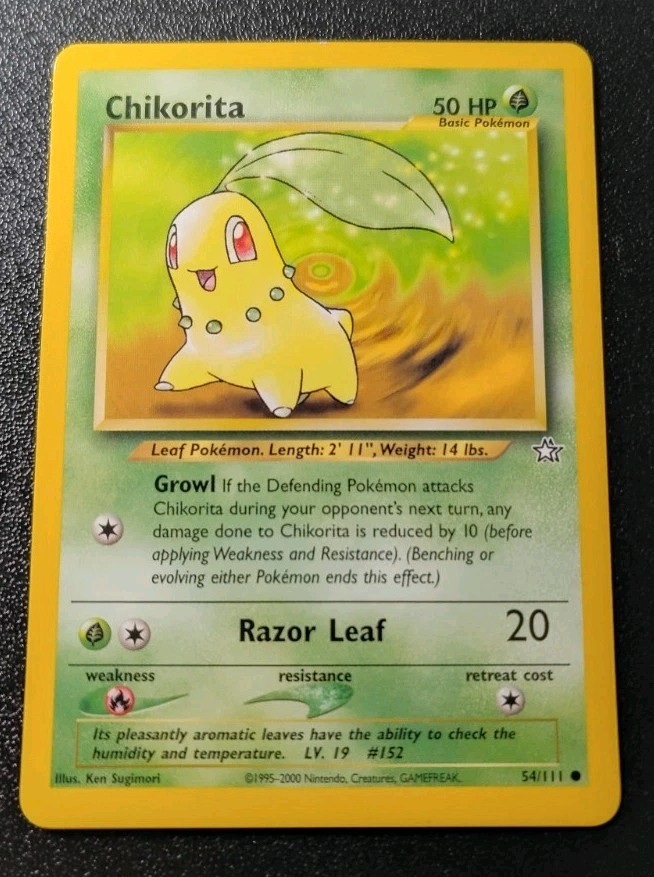 Pokemon Neo Genesis Chikorita Common Card 54/111 NM