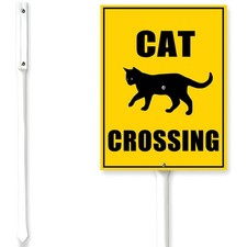 Cat Crossing Sign With Stake Slow Down For 8x12 inch yard sign 15