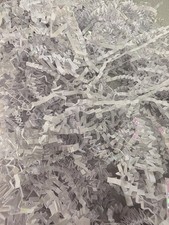 White Iridescent Crinkle Cut Paper Shred Gift Basket Box Filler Packaging 3oz