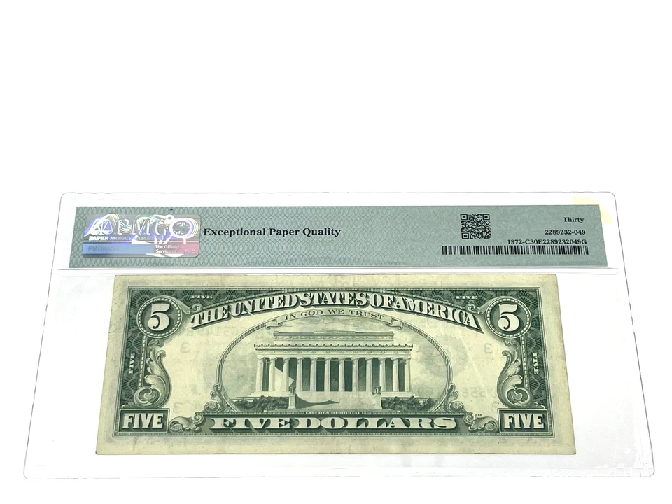 1969C $5 Five Dollars, FEDERAL RESERVE NOTE Philadelphia, PMG 30 Very Fine (#40) - Image 2 of 2