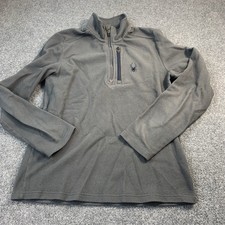 Spyder Sweater Mens Medium Gray Long Sleeve Active 1/4 Zip Pullover Outdoors