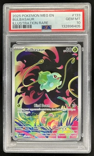 2025 Pokemon Mega Evolution Bulbasaur Illustration Rare #133/132 PSA 10 GEM MINT