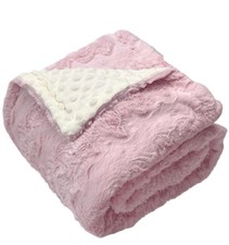 Pink Minky Dot Baby Blanket 30x40 inch, Soft Fuzzy Newborn Receiving Blanket