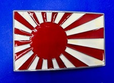 Rising Sun Imperial Japanese Japan Flag Red White Enamel Belt Buckle