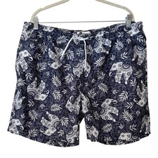 Trunks Surf Swim Co Swim Trunks Men s XL Blue Elephant Print Bohemian Beach