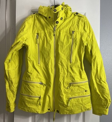 Burton Dry Ride Women's Hooded Jacket Waterproof Snowboard Ski Style Sz M Yellow