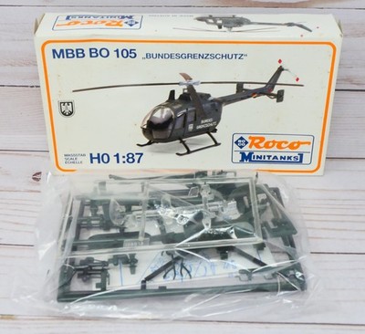 Roco Minitanks 401, MBB BO 105 Federal Border Protection Helicopter Kit, 1/87 HO