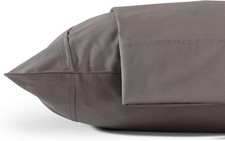 100 Cotton Percale Pillowcases King Size, Charcoal, 2 Pieces
