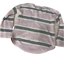 SO Striped Winter Sweater Basic Sweatshirt For Girls Size L 10-12 Casual Top