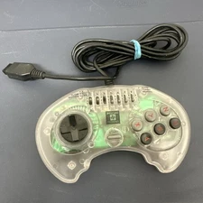 High Frequency Sega Genesis Controller CLEAR 6 Six Button Arcade Pad With Turbo