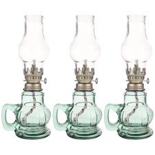 3 Pieces Old-fashioned Kerosene Lamp Vintage Glass Home Oil Light Indoor Lamps