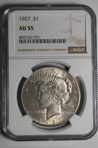 1927 Peace Silver Dollar AU55 NGC #031