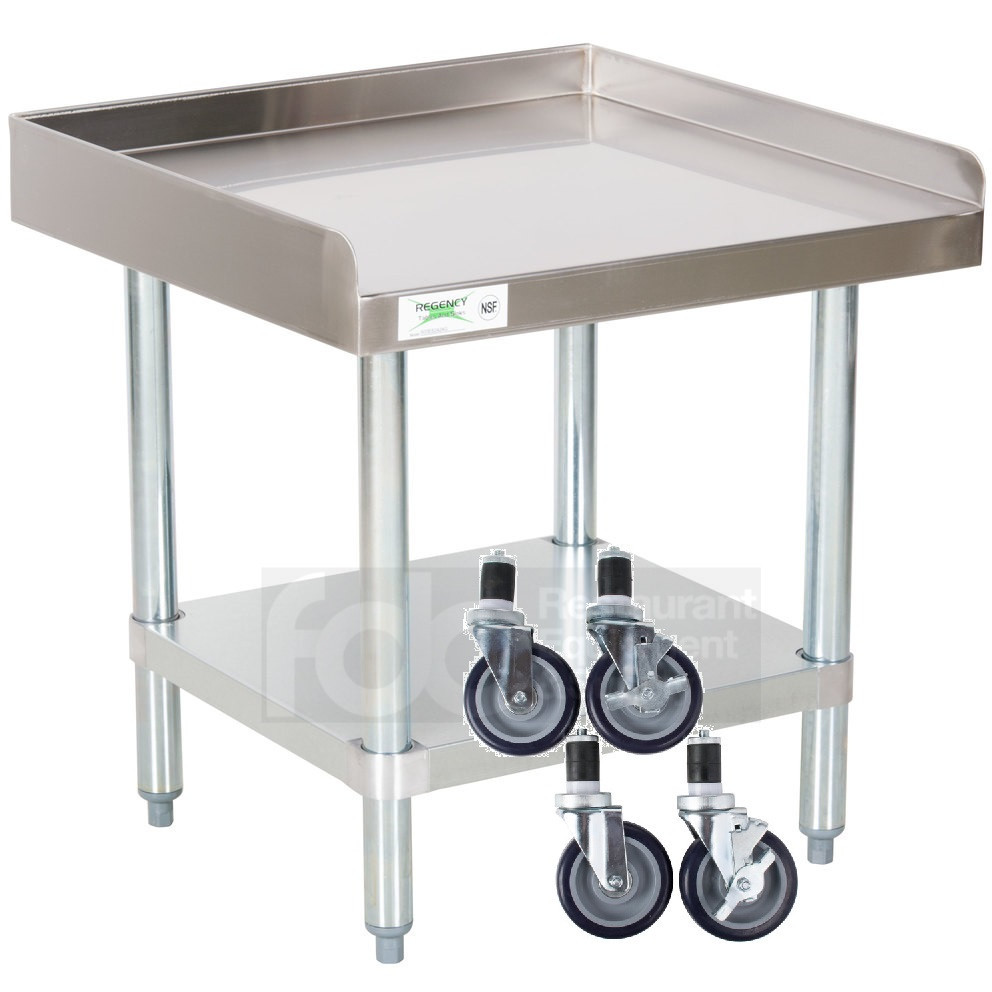 Stand W/ Casters Stainless Steel Work Table Commercial