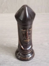 Vintage Duncan Ceramic Chess Piece Brown Black Single Piece Bishop