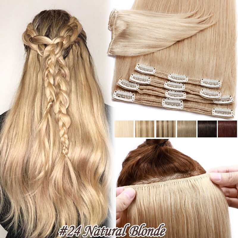 Balayage THICK Clip In 100% Human Hair Extensions Double Weft THICK Full Head Niedroga edycja limitowana