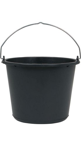Baueimer 12 l schwarz Recycling-Kunststoff