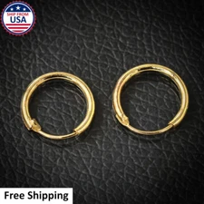 Womens Classic Huggie 14k Gold Hoop Earrings Fashion Jewelry 1cm