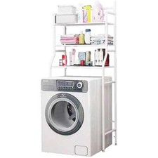 SCAFFALE LAVATRICE CON MENSOLE BAGNO SALVASPAZIO PORTA OGGETTI A COLONNA