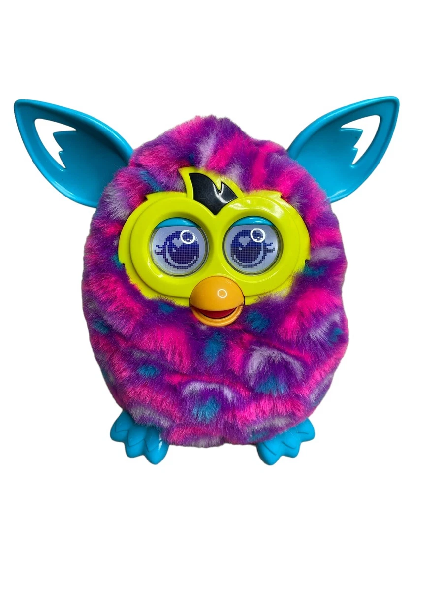 Furby Boom Purple Waves Pink Blue Yellow Tail LCD eyes Works