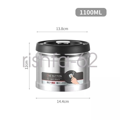 750/1000/1600ml Coffee Canister Airtight Steel Vacuum Storage Bean Tea Container - Picture 12 of 16