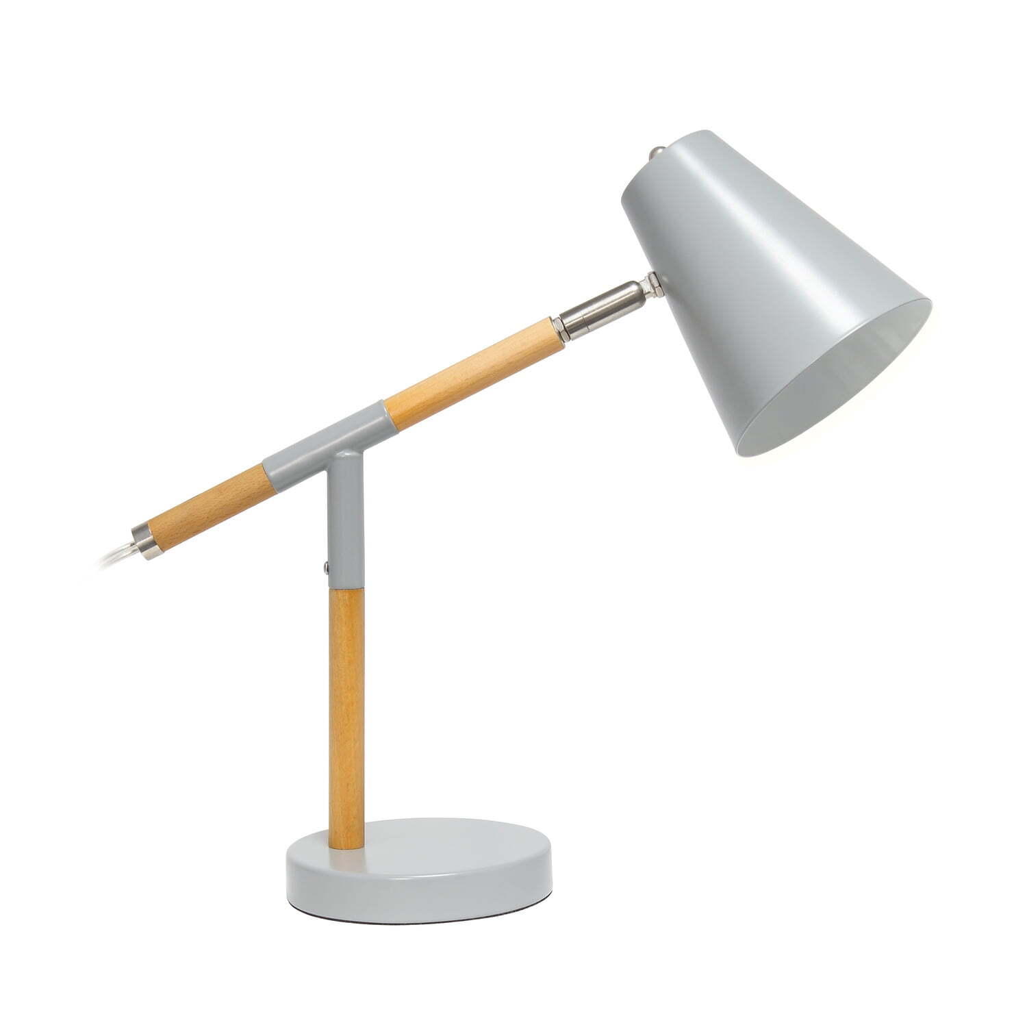 Simple Designs Metal Pivot Desk Lamp in Matte Gray